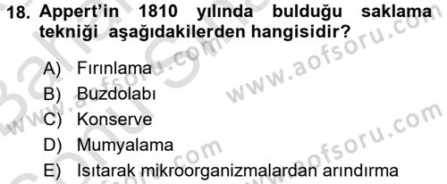 Gastronomi Tarihi Dersi 2015 - 2016 Yılı (Final) Dönem Sonu Sınav Soruları 18. Soru