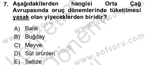 Gastronomi Tarihi Dersi 2015 - 2016 Yılı (Final) Dönem Sonu Sınav Soruları 7. Soru