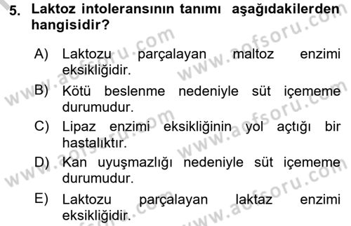 Gastronomi Tarihi Dersi 2016 - 2017 Yılı (Vize) Ara Sınav Soruları 5. Soru