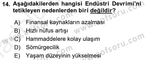 Gastronomi Tarihi Dersi 2017 - 2018 Yılı 3 Ders Sınav Soruları 14. Soru
