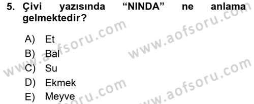 Gastronomi Tarihi Dersi 2017 - 2018 Yılı 3 Ders Sınav Soruları 5. Soru
