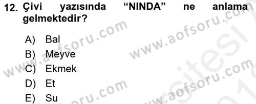 Gastronomi Tarihi Dersi 2017 - 2018 Yılı (Vize) Ara Sınav Soruları 12. Soru