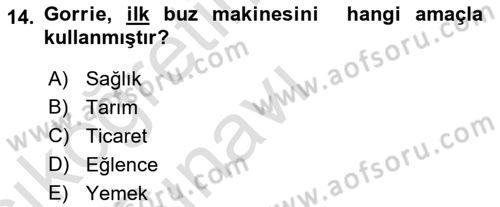 Gastronomi Tarihi Dersi 2018 - 2019 Yılı 3 Ders Sınav Soruları 14. Soru
