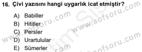 Gastronomi Tarihi Dersi 2018 - 2019 Yılı (Vize) Ara Sınav Soruları 16. Soru