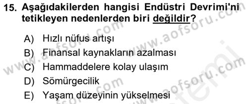 Gastronomi Tarihi Dersi 2018 - 2019 Yılı (Final) Dönem Sonu Sınav Soruları 15. Soru