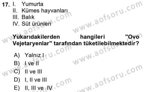 Gastronomi Tarihi Dersi 2018 - 2019 Yılı (Final) Dönem Sonu Sınav Soruları 17. Soru