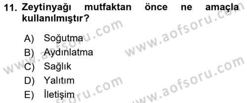 Gastronomi Tarihi Dersi 2018 - 2019 Yılı Yaz Okulu Sınav Soruları 11. Soru