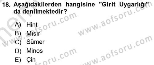 Gastronomi Tarihi Dersi 2021 - 2022 Yılı (Vize) Ara Sınav Soruları 18. Soru