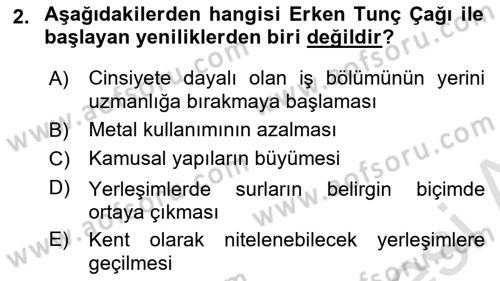 Gastronomi Tarihi Dersi 2021 - 2022 Yılı (Vize) Ara Sınav Soruları 2. Soru