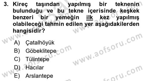 Gastronomi Tarihi Dersi 2021 - 2022 Yılı (Final) Dönem Sonu Sınav Soruları 3. Soru