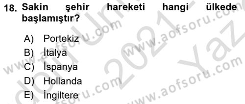 Gastronomi Tarihi Dersi 2021 - 2022 Yılı Yaz Okulu Sınav Soruları 18. Soru