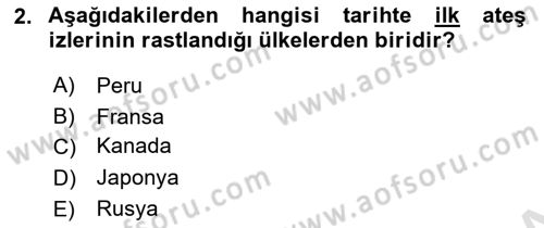 Gastronomi Tarihi Dersi 2023 - 2024 Yılı (Vize) Ara Sınav Soruları 2. Soru
