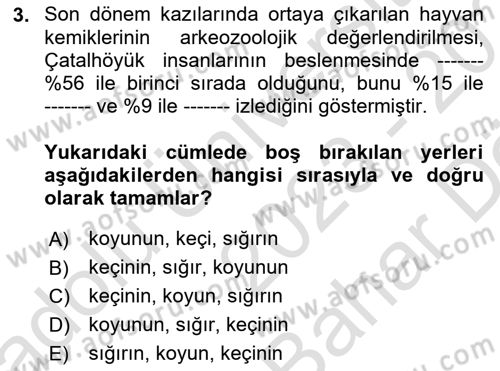 Gastronomi Tarihi Dersi 2023 - 2024 Yılı (Vize) Ara Sınav Soruları 3. Soru
