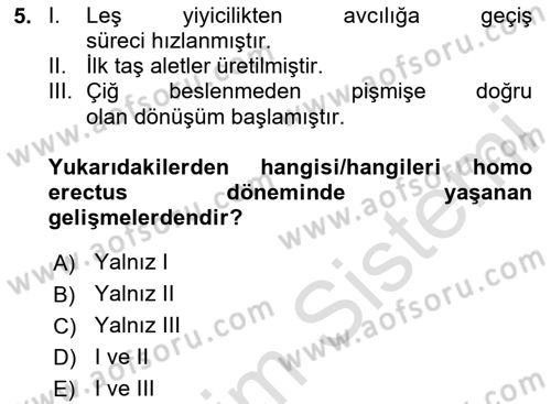 Gastronomi Tarihi Dersi 2023 - 2024 Yılı (Vize) Ara Sınav Soruları 5. Soru