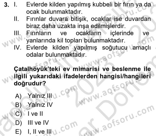 Gastronomi Tarihi Dersi 2023 - 2024 Yılı (Final) Dönem Sonu Sınav Soruları 3. Soru