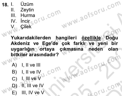 Gastronomi Tarihi Dersi 2025 - 2026 Yılı (Vize) Ara Sınav Soruları 18. Soru