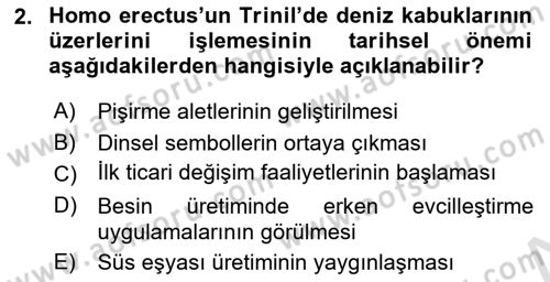 Gastronomi Tarihi Dersi 2025 - 2026 Yılı (Vize) Ara Sınav Soruları 2. Soru