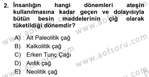 Gastronomi Tarihi Dersi 2025 - 2026 Yılı (Final) Dönem Sonu Sınav Soruları 2. Soru
