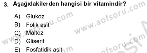 Beslenmenin Temel İlkeleri Dersi 2015 - 2016 Yılı (Final) Dönem Sonu Sınav Soruları 3. Soru
