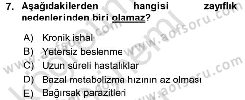 Beslenmenin Temel İlkeleri Dersi 2016 - 2017 Yılı (Final) Dönem Sonu Sınav Soruları 7. Soru