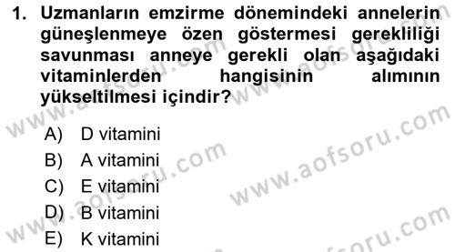 Beslenmenin Temel İlkeleri Dersi 2020 - 2021 Yılı Yaz Okulu Sınav Soruları 1. Soru