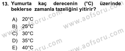 Beslenmenin Temel İlkeleri Dersi 2020 - 2021 Yılı Yaz Okulu Sınav Soruları 13. Soru