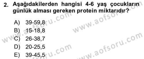 Beslenmenin Temel İlkeleri Dersi 2021 - 2022 Yılı (Final) Dönem Sonu Sınav Soruları 2. Soru
