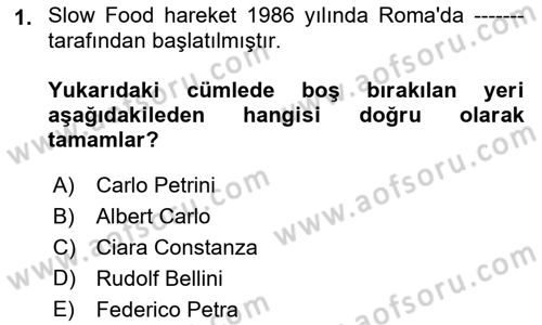 Beslenmenin Temel İlkeleri Dersi 2021 - 2022 Yılı Yaz Okulu Sınav Soruları 1. Soru