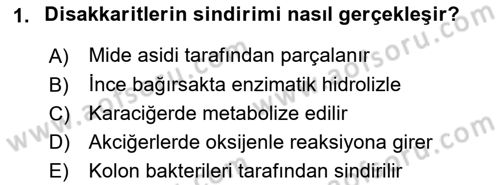 Beslenmenin Temel İlkeleri Dersi 2023 - 2024 Yılı (Vize) Ara Sınav Soruları 1. Soru