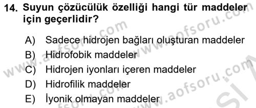 Beslenmenin Temel İlkeleri Dersi 2023 - 2024 Yılı (Vize) Ara Sınav Soruları 14. Soru