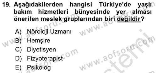 Beslenmenin Temel İlkeleri Dersi 2023 - 2024 Yılı (Final) Dönem Sonu Sınav Soruları 19. Soru