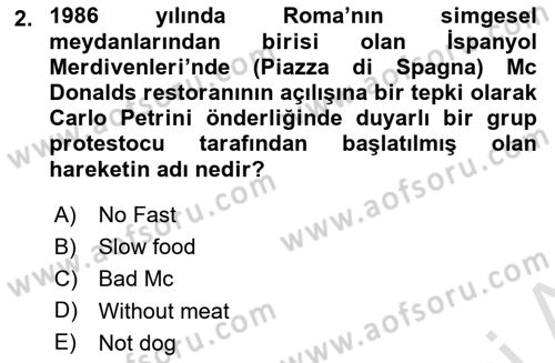 Beslenmenin Temel İlkeleri Dersi 2024 - 2025 Yılı (Final) Dönem Sonu Sınav Soruları 2. Soru
