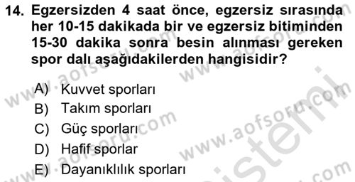 Beslenmenin Temel İlkeleri Dersi 2024 - 2025 Yılı Yaz Okulu Sınav Soruları 14. Soru
