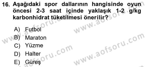 Beslenmenin Temel İlkeleri Dersi 2025 - 2026 Yılı (Final) Dönem Sonu Sınav Soruları 16. Soru