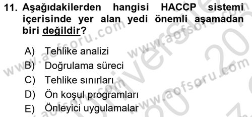 Gastronomi Ve Sürdürülebilirlik Dersi 2020 - 2021 Yılı Yaz Okulu Sınavı 11. Soru