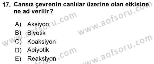 Gastronomi Ve Sürdürülebilirlik Dersi 2020 - 2021 Yılı Yaz Okulu Sınavı 17. Soru