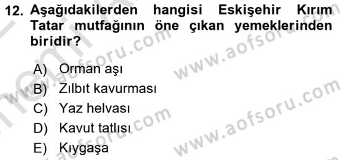 Gastronomi Ve Sürdürülebilirlik Dersi 2021 - 2022 Yılı (Vize) Ara Sınavı 12. Soru