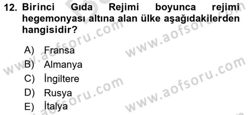 Gastronomi Ve Sürdürülebilirlik Dersi 2021 - 2022 Yılı (Final) Dönem Sonu Sınavı 12. Soru