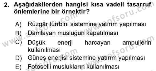 Gastronomi Ve Sürdürülebilirlik Dersi 2021 - 2022 Yılı (Final) Dönem Sonu Sınavı 2. Soru