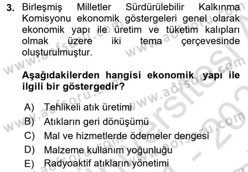 Gastronomi Ve Sürdürülebilirlik Dersi 2021 - 2022 Yılı (Final) Dönem Sonu Sınavı 3. Soru