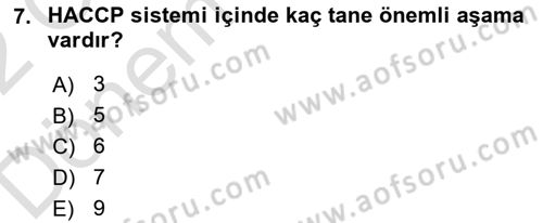 Gastronomi Ve Sürdürülebilirlik Dersi 2021 - 2022 Yılı (Final) Dönem Sonu Sınavı 7. Soru