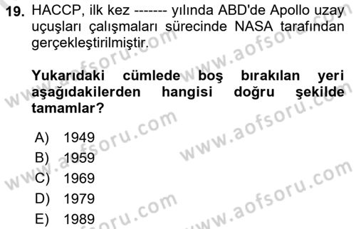 Gastronomi Ve Sürdürülebilirlik Dersi 2021 - 2022 Yılı Yaz Okulu Sınavı 19. Soru