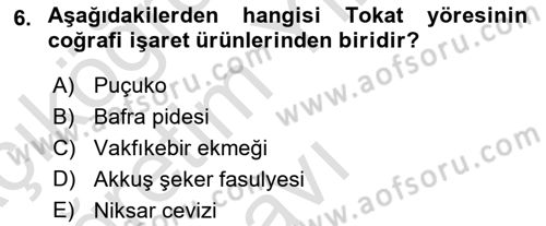 Gastronomi Ve Sürdürülebilirlik Dersi 2021 - 2022 Yılı Yaz Okulu Sınavı 6. Soru