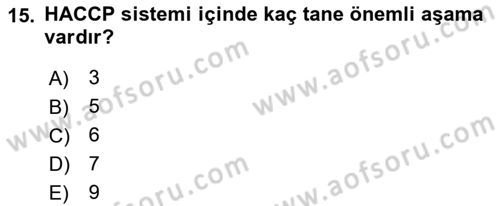 Gastronomi Ve Sürdürülebilirlik Dersi 2022 - 2023 Yılı Yaz Okulu Sınavı 15. Soru