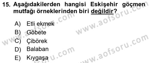 Gastronomi Ve Sürdürülebilirlik Dersi 2023 - 2024 Yılı (Vize) Ara Sınav Soruları 15. Soru