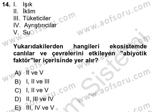 Gastronomi Ve Sürdürülebilirlik Dersi 2023 - 2024 Yılı (Final) Dönem Sonu Sınavı 14. Soru