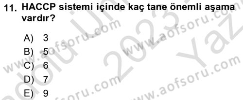 Gastronomi Ve Sürdürülebilirlik Dersi 2023 - 2024 Yılı Yaz Okulu Sınav Soruları 11. Soru