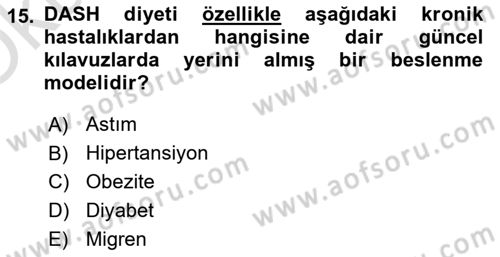 Gastronomi Ve Sürdürülebilirlik Dersi 2023 - 2024 Yılı Yaz Okulu Sınav Soruları 15. Soru