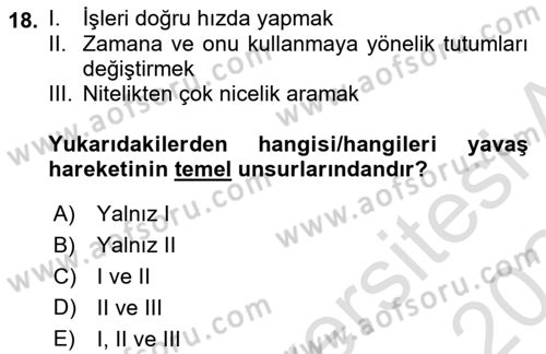 Gastronomi Ve Sürdürülebilirlik Dersi 2023 - 2024 Yılı Yaz Okulu Sınav Soruları 18. Soru