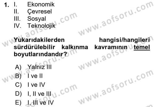 Gastronomi Ve Sürdürülebilirlik Dersi 2024 - 2025 Yılı (Vize) Ara Sınav Soruları 1. Soru